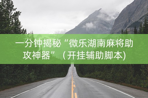 一分钟揭秘“微乐湖南麻将助攻神器”（开挂辅助脚本)