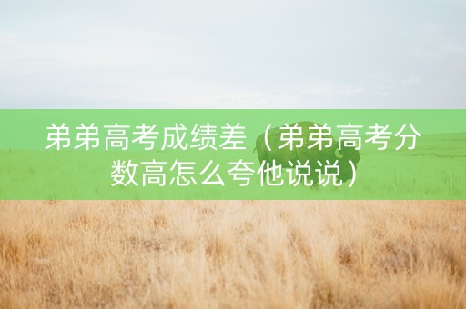 弟弟高考成绩差（弟弟高考分数高怎么夸他说说）