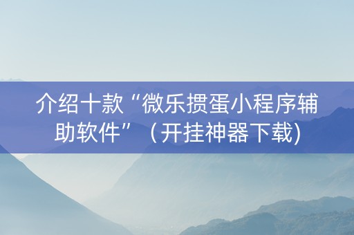介绍十款“微乐掼蛋小程序辅助软件”（开挂神器下载)