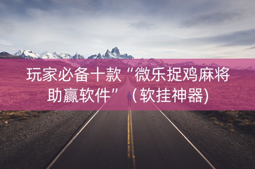 玩家必备十款“微乐捉鸡麻将助赢软件”（软挂神器)