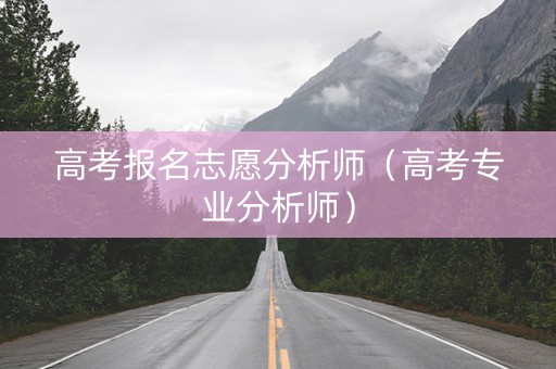 高考报名志愿分析师（高考专业分析师）