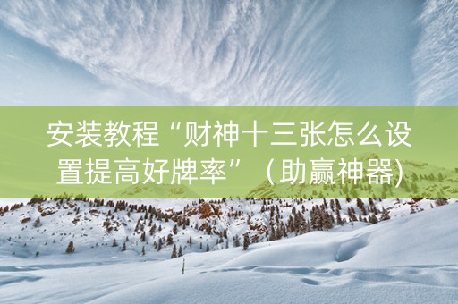 安装教程“财神十三张怎么设置提高好牌率”（助赢神器)