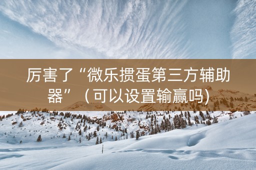 厉害了“微乐掼蛋第三方辅助器”（可以设置输赢吗)
