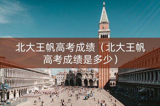 北大王帆高考成绩（北大王帆高考成绩是多少）
