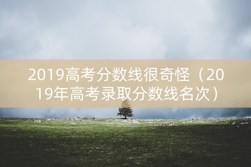 2019高考分数线很奇怪（2019年高考录取分数线名次）