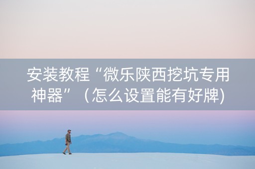 安装教程“微乐陕西挖坑专用神器”（怎么设置能有好牌)