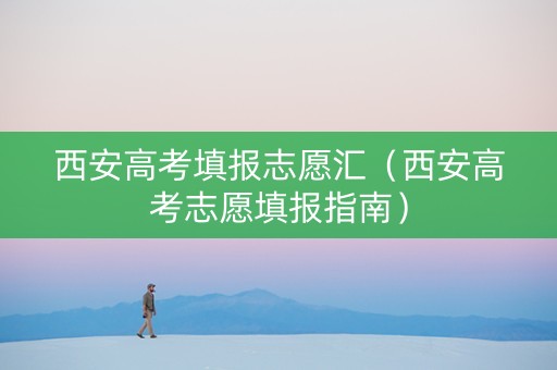 西安高考填报志愿汇（西安高考志愿填报指南）