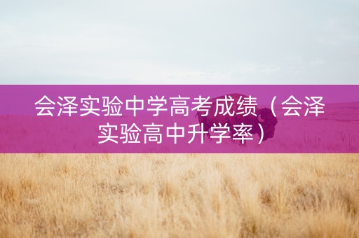 会泽实验中学高考成绩（会泽实验高中升学率）