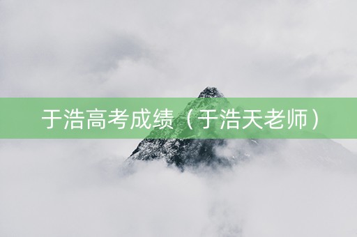 于浩高考成绩（于浩天老师）