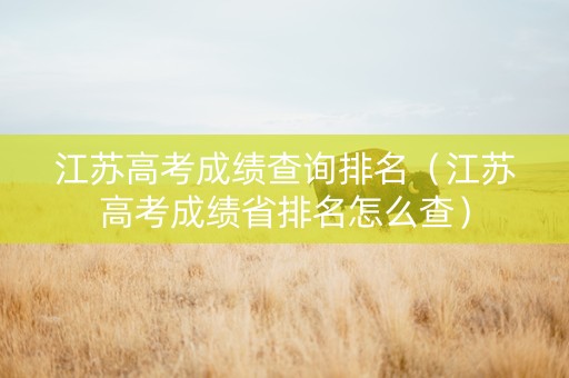 江苏高考成绩查询排名（江苏高考成绩省排名怎么查）