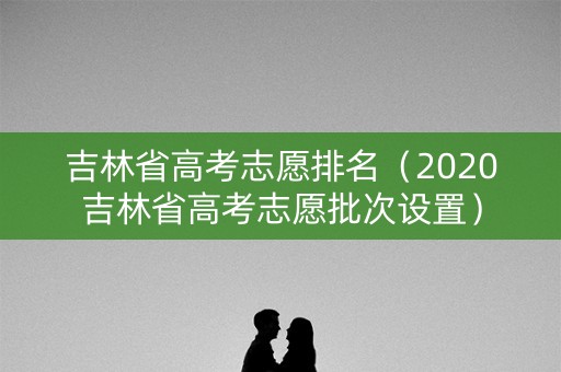 吉林省高考志愿排名（2020吉林省高考志愿批次设置）