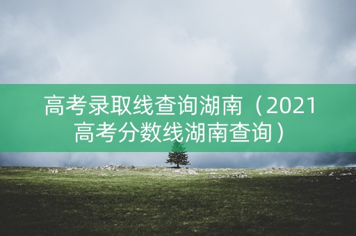 高考录取线查询湖南（2021高考分数线湖南查询）