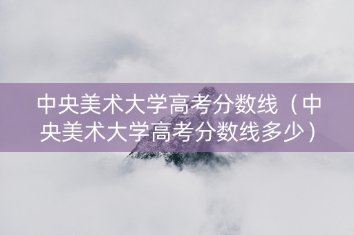 中央美术大学高考分数线（中央美术大学高考分数线多少）