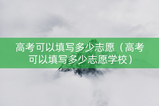 高考可以填写多少志愿（高考可以填写多少志愿学校）
