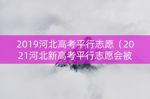 2019河北高考平行志愿（2021河北新高考平行志愿会被退档吗）