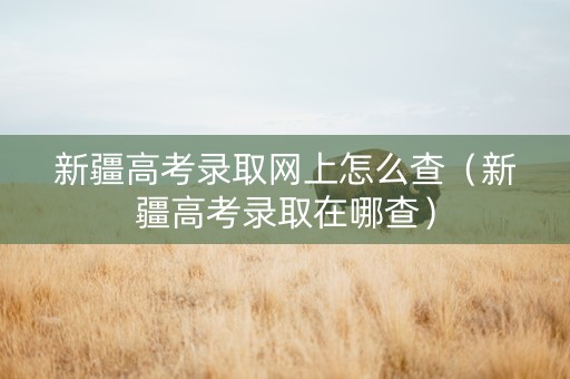 新疆高考录取网上怎么查（新疆高考录取在哪查）
