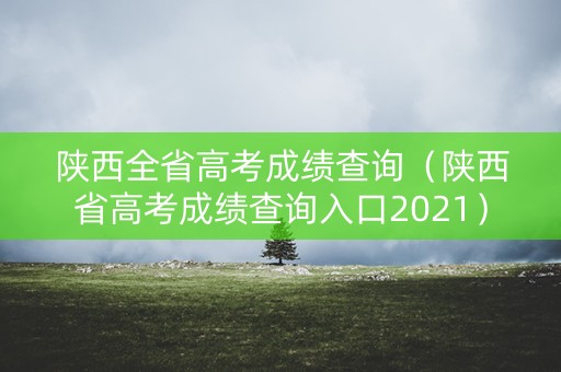 陕西全省高考成绩查询（陕西省高考成绩查询入口2021）