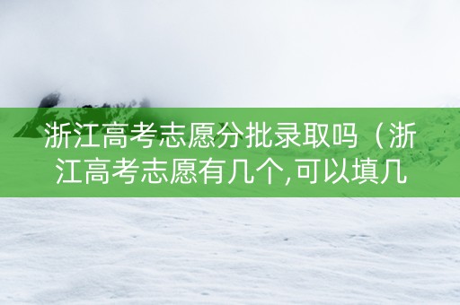 浙江高考志愿分批录取吗（浙江高考志愿有几个,可以填几个学校）