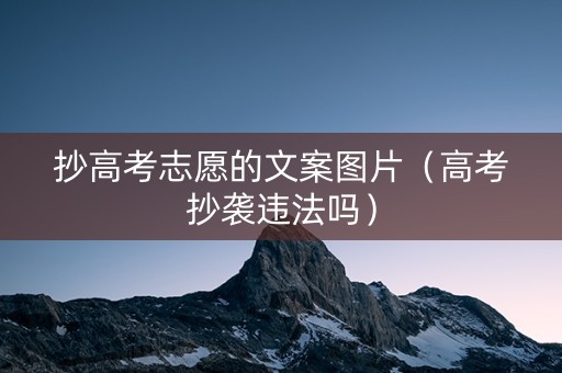 抄高考志愿的文案图片（高考抄袭违法吗）