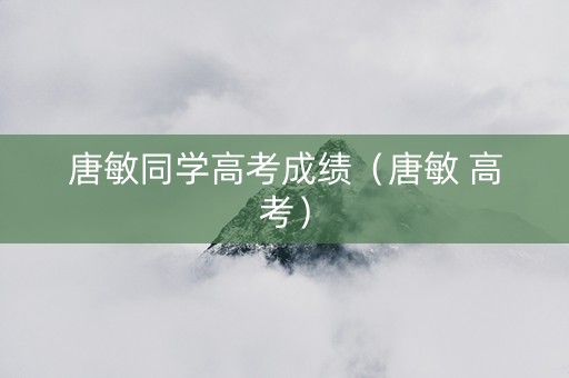 唐敏同学高考成绩（唐敏 高考）