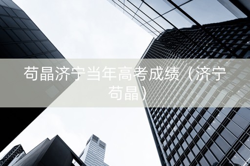 苟晶济宁当年高考成绩（济宁 苟晶）