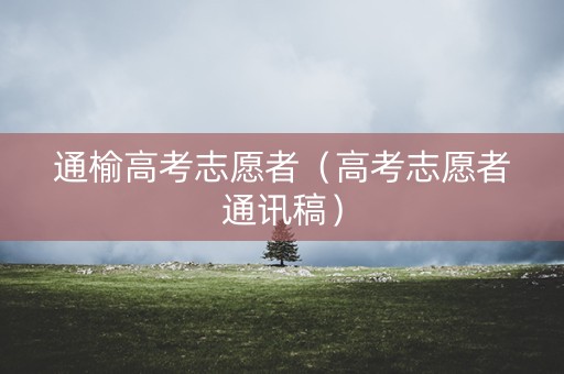 通榆高考志愿者（高考志愿者通讯稿）