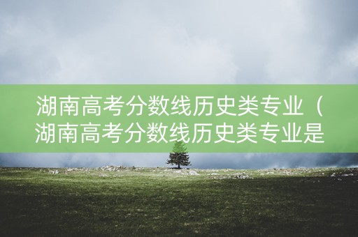 湖南高考分数线历史类专业（湖南高考分数线历史类专业是多少）