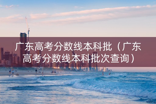 广东高考分数线本科批（广东高考分数线本科批次查询）