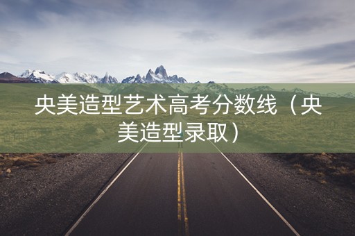 央美造型艺术高考分数线（央美造型录取）