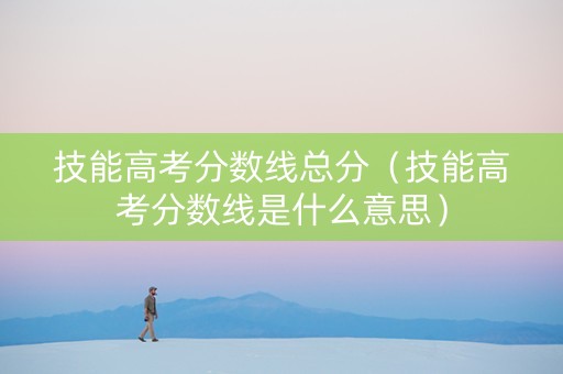 技能高考分数线总分（技能高考分数线是什么意思）