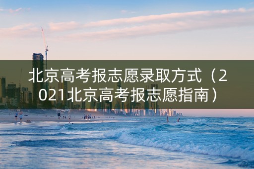 北京高考报志愿录取方式（2021北京高考报志愿指南）