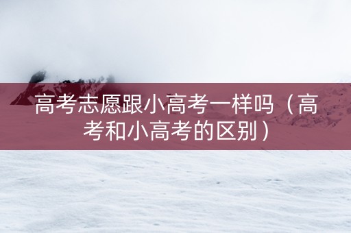 高考志愿跟小高考一样吗（高考和小高考的区别）
