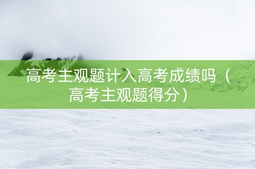 高考主观题计入高考成绩吗（高考主观题得分）