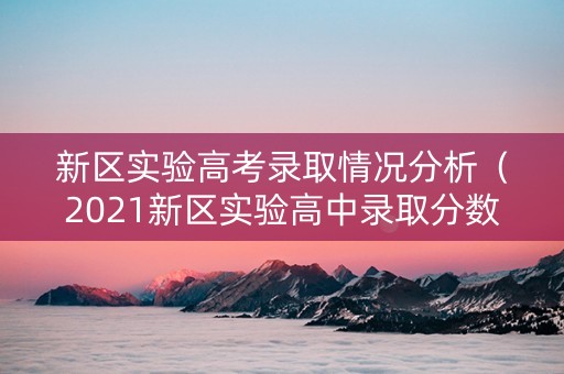新区实验高考录取情况分析（2021新区实验高中录取分数线）