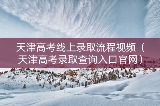 天津高考线上录取流程视频（天津高考录取查询入口官网）
