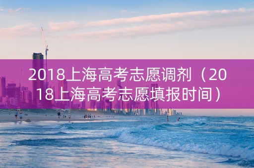 2018上海高考志愿调剂（2018上海高考志愿填报时间）