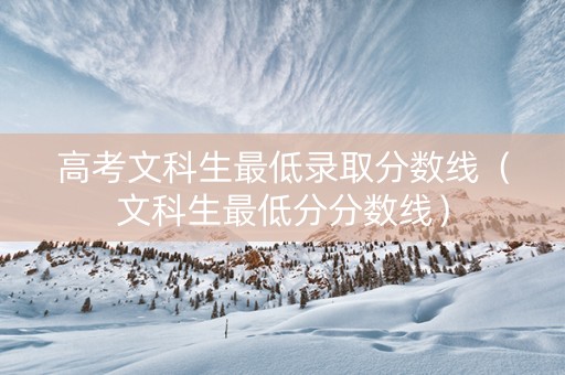 高考文科生最低录取分数线（文科生最低分分数线）