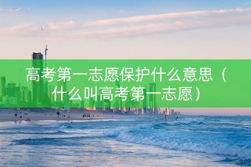高考第一志愿保护什么意思（什么叫高考第一志愿）