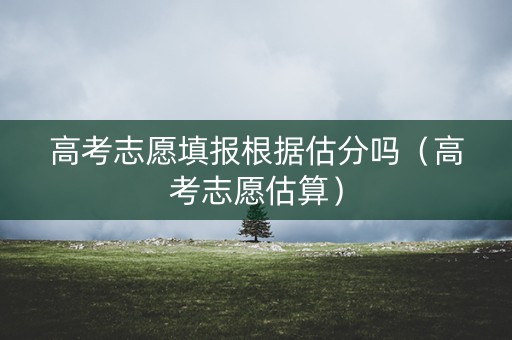 高考志愿填报根据估分吗（高考志愿估算）