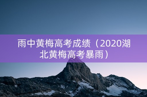 雨中黄梅高考成绩（2020湖北黄梅高考暴雨）