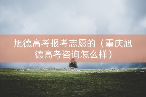 旭德高考报考志愿的（重庆旭德高考咨询怎么样）