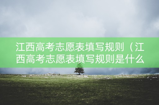 江西高考志愿表填写规则（江西高考志愿表填写规则是什么）
