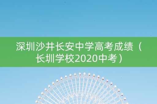 深圳沙井长安中学高考成绩（长圳学校2020中考）