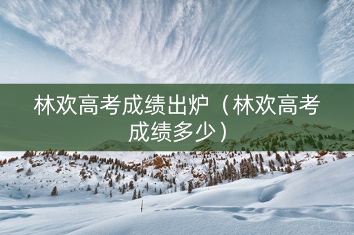 林欢高考成绩出炉（林欢高考成绩多少）