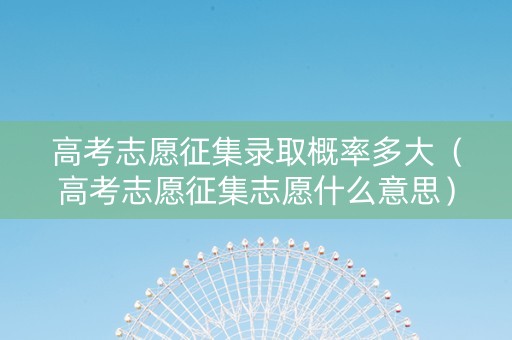 高考志愿征集录取概率多大（高考志愿征集志愿什么意思）