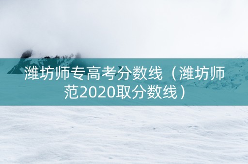 潍坊师专高考分数线（潍坊师范2020取分数线）