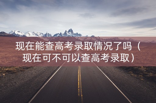 现在能查高考录取情况了吗（现在可不可以查高考录取）