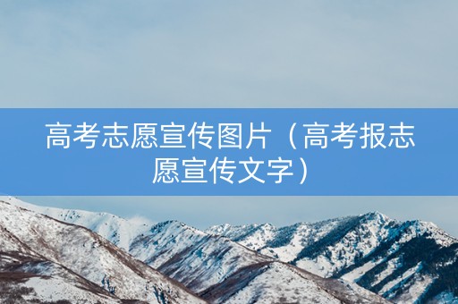 高考志愿宣传图片（高考报志愿宣传文字）