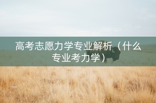 高考志愿力学专业解析（什么专业考力学）