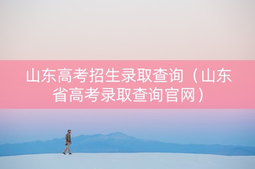 山东高考招生录取查询（山东省高考录取查询官网）